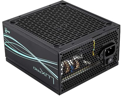 Aerocool LUXPRO650, Fuente de Alimentación 650W, Certificado 80Plus Bronze 230V EU, Eficiencia +88%, Condensadores Japoneses 105°C, Ventilador FDB 14cm con Tecnología APFC, 5 Años de Garantía, Negro