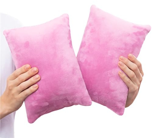 1 MIDDLE ONE 2 Pack Small Pillow, Memory Foam Mini Pillow 11 X 7 Inches for Travel, Sleeping, Nap and Neck, Knee, Lumbar Support, Tiny Cushion for Pet, Dogs (Purple)
