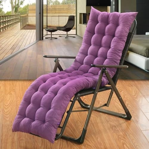Chaise longue rembourrée extra épaisse, banc à bascule doux et confortable pour jardin, terrasse et balcon - Violet - Siège idéal pour relaxation en extérieur - 160 x 40 cm