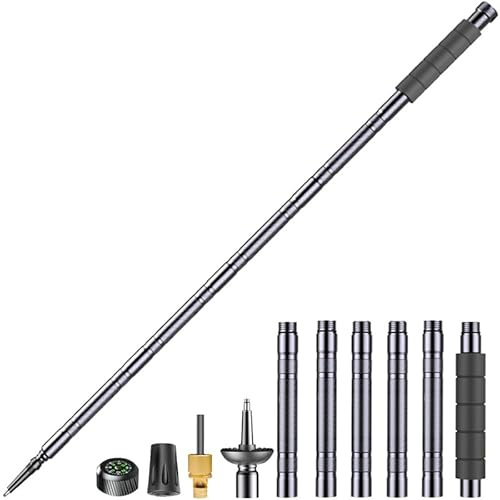 Goutime Bâtons de randonnée en Aluminium aéronautique, Longueur Max 123 cm | avec sac de rangement, adaptés à la randonnée pédestre et à l’alpinisme de plein air