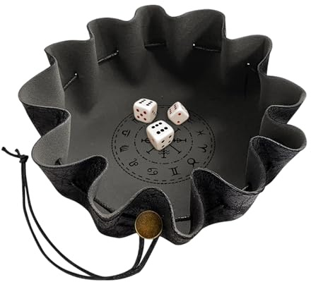 Yanayi Dice Trays,Foldable Storage Pack Bag | Portable Dice Box with Drawstring,for Party Coin Keys Small Items Players Tabletop Gamers