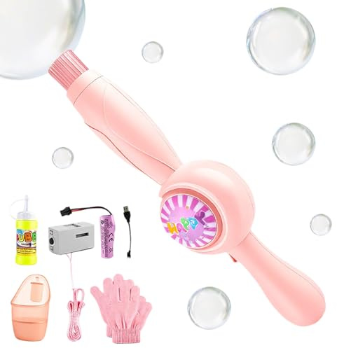 Máquina De Burbujas De Niebla, Recargable Bubble Machine con Luces Multicolores, Elástico para Cumpleaños, Vacaciones, Fiestas, Verano, Playa Y Al Aire Libre para Niños De 3 Años