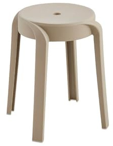 Home Deluxe Nivo Lot de 6 tabourets empilables, beiges, peu encombrants pour cuisine, salon et jardin