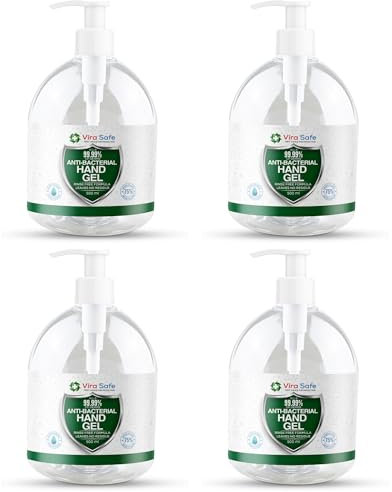 4 x 500ml Hand Sanitiser 70% Alcohol Gel Anti Bacteria Viral Eliminating Formula Gel Alcohol Anti Bacterial Formula Pack Of 4