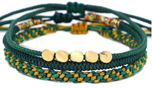 GOODCHANCEUK - Braccialetto intrecciato con nodo di diamante, 3 pezzi, regolabile, in rame, intrecciato a mano, per uomo e donna…