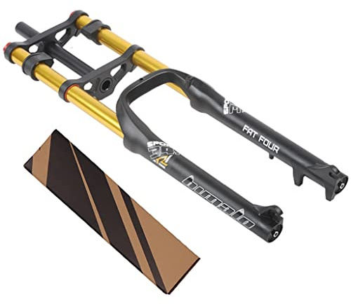 LHHL Bike Suspension Forks 26 Inch 4.0 Fat Tire Fork Straight Downhill Mountain Bike Fork 1-1/8 Disc Brake Air Fork 170mm Travel E-Bike Front Fork Snow Beach MTB Bicycle 2850g (Color : 26'' Gold)