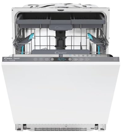 Candy Rapido' Lavastoviglie da Incasso 60 cm, 16 Coperti, 8 Programmi, Classe E, Connessione Wi-Fi + BLE, Controllo da App hOn, Partenza Ritardata, Silenziosa, 55,5 x 59,7 x 81,8cm, Bianca - CI 6E7F1A