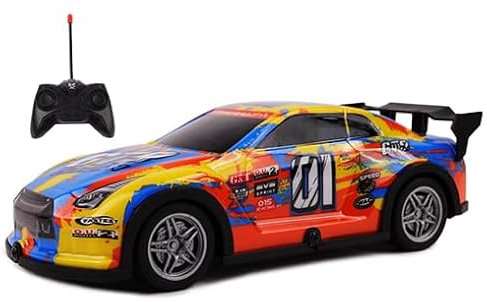 TURBO CHALLENGE - Voiture Night Race - Racing - 1/22-094423 - Voiture Télécommandée - Orange - Piles Non Incluses - Plastique - Jouet Enfant - Cadeau - À Partir de 6 Ans