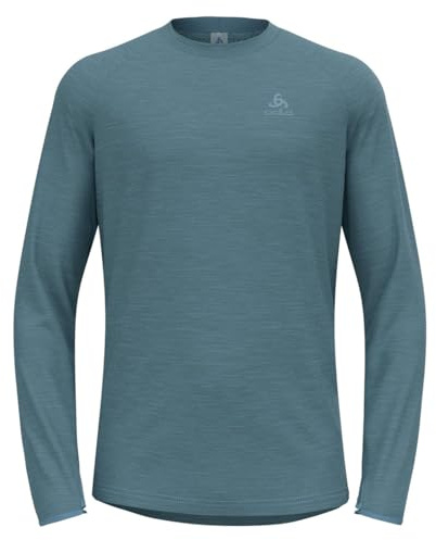 Odlo Laufshirt Herren Langarm Essential Thermal I Sport Shirt Männer I Sport Oberteil I Midlayer I Fitness Shirt