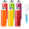 18 Ounce Lid Transparent with Stainless Steel Cap Reusable Glass Water Ideal for Juicing Refrigerator 100 Percent Leak Proof BPA Free Juice Bottles Set of 6