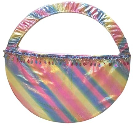 Baoblaze Exercise Hoop Bag Obstacle Course Ring Bag Rainbow Gymnastics Equipment Holder for Educational Activities Playground Training, Bead Charms S