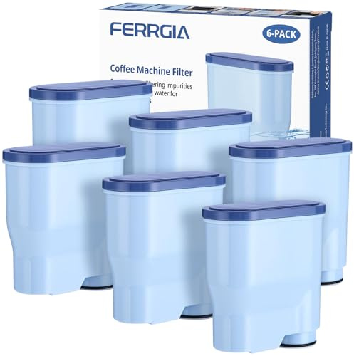 FERRGIA 6 Stück Wasserfilter Kaffeevollautomat,für Philips AquaClean CA6903/10,CA6903/22,Kompatibel mit Saeco und Philips Kaffeevollautomaten,Reduziert Verunreinigungen,Geprüfte und Zertifizierte