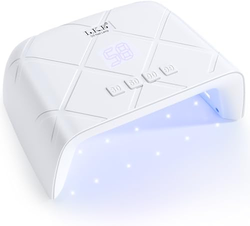 LKE LED Nail Lamp,72W Compact Advanced UV Lamps for Gel Nails Nail Dryer with Auto Sensor 4 Timers Cures All Gels Nali Art Tools for Advanced DIY at Home