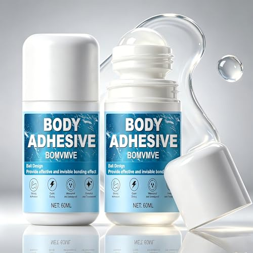 BOMVMVE 2x60ML Adesivo per Tessuti, Fashion Tape Invisibile e Impermeabile