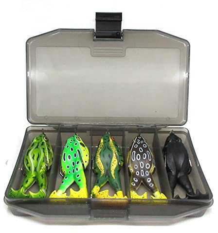 Spotlip 5 Stück/Set Doppelpropeller Frösche Kunstköder Weichköder aus Silikon schwimmende unkrautlose Köder Kit 9 cm/13 g Topwater Köder (A)