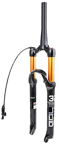 BOLANY MTB-gaffel cykelgaffel 26/27,5/29 Air mountainbike fjädergaffel, MTB-gasgaffel 120 mm fjäderväg rakt/Tapered tub magnesiumlegering fjädergaffel (29 konisk fjärrkontroll)