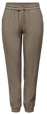 Only Pantalones clásicos para Mujer ONLKELDA-Emery de Cintura Media Pantalones de Corte Normal, Nogal, 38W / 34L