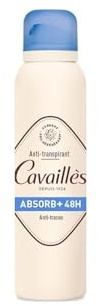 Cavaillès Absorb+ antiperspirant deodorant 48 h spray 150 ml - anti-spår och extra torr effekt - vegetabiliskt överfett, lämplig för känslig hud - grönt te och bergamott - återvinningsbar flaska