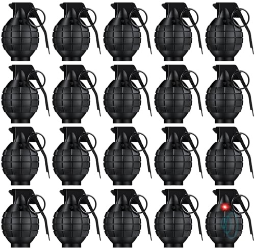 Sratte 4 Pcs Toy Grenade, Sound & Flashing Light, Black