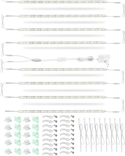 Cefrank LED-Beleuchtungsset für Regale, 8 aneinanderreihbare 30cm-Streifen,20W 2000lm, Flexibel & Langlebig für Bücherregale, Schränke, Vorratskammern (Weiß)