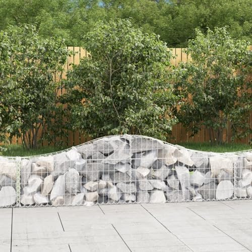 Gecheer Gaviones para Piedras Gaviones Jardinera Cestas de gaviones,2 uds x 30 x 40/60 cm,Forma de Hierro,Gaviones Decorativos Columnas de Gaviones Cestas de Retención de Tierra