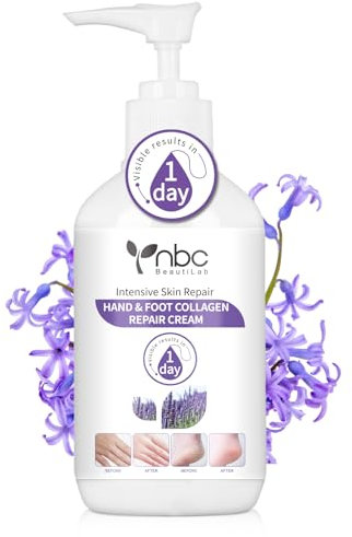 nbc BeautiLab Fußcreme - Fusspflege für Extrem Trockene & Rissige Füße, 250 ML Fusscreme mit Glycerin, Vitamin E für zarte und geschmeidige Füße, Lavendelduft