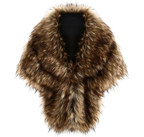 Stola Damen Festlich 1920er Braut Kunstpelz Schal Wrap Schwarz Weißer Braut Bolero Umhang Flauschig Kunstfell Jacke Mantel Winter Pelzjacke Brautschal Frauen Elegant Stola für Hochzeit Party Karneval