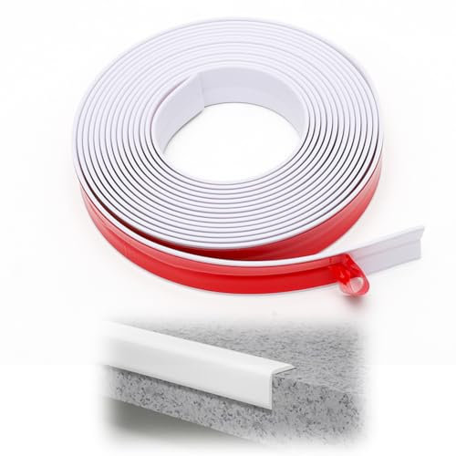 1 x 1 cm x 8 m flexible suave zócalo, autoadhesivo, protección de bordes, rollo impermeable, fácil de cortar para puertas, ventanas, paredes, cocina, ideal para bricolaje y renovaciones