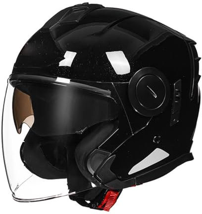 3/4 Caschi Moto Aperto E Demi-Jet con Doppia Visiera Parasole Vintage Caschi A Mezzo Aperto Omologato ECEDOT Scooter Caschi Adulti Uomini E Donne Caschi per Ciclomotori 4,XXL=63~64CM