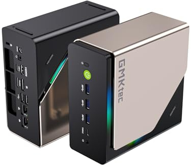 GMKtec AI Mini PC Ultra 9 285H (Turbo 5.4GHz) 96GB DDR5 2TB PCIe 4.0 SSD Mini Gaming Computer 3X M.2 Expansion Slots, Oculink, Quad Screen 8K Display EVO-T1