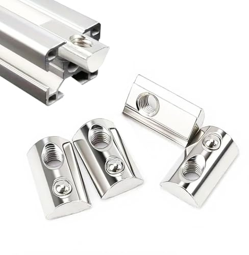 Hexizexi 60 Dadi scanalati M6 con scanalatura a sfere 6 T 20 Serie M6 Dado scorrevole in acciaio al carbonio con sfera a molla adatta per profili in alluminio stampante 19D CNC Standard Europea