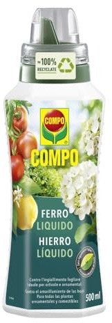 COMPO Abono Férrico Corrector Carencias, Contra clorosis hojas, 500 ml