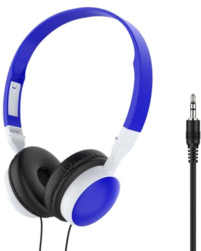 Vesidoloy Cuffie per PC, cuffie sovrauricolari con cavo per computer, pieghevoli, con cancellazione del rumore, per telefoni cellulari e tablet