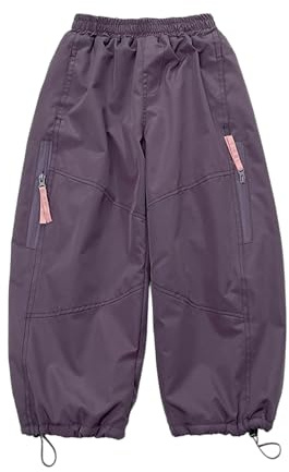Fleece Lined Waterproof Trousers Kids Thermal Insulated Boys Ski Pants Girls Snow Trousers Warm Winter Windproof Cargo Pants for Outdoor Hiking Adventure Playground Jogging Activewear