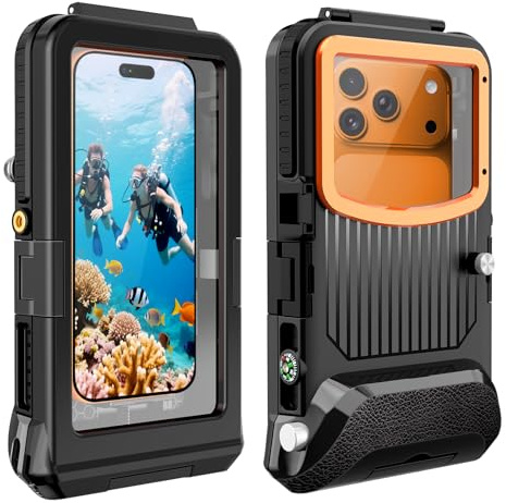 Coque de Téléphone de Plongée Professionnelle Pochette Étanche Smartphone IPX8 Pochette Téléphone Étanche Housse Étui de Protection pour iPhone 17 Air 16 17 Pro 16 17 Pro max 15 Pro 13 14 15 Pro Max