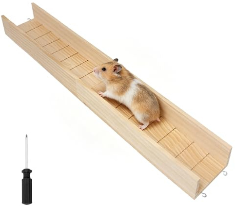Neikafan Rampa per Gabbia Coniglio 80cm Ponte di Legno per Roditori Rampa per Gabbia per Porcellini d'India, Ponte Sospeso per Criceti Rampa per Cavie, Criceti, Ratti, Cincillà e Scoiattoli