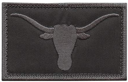 Texas Longhorn Blackout Subdued Lone Star USA Army Tactical Morale Hook Cap Patch