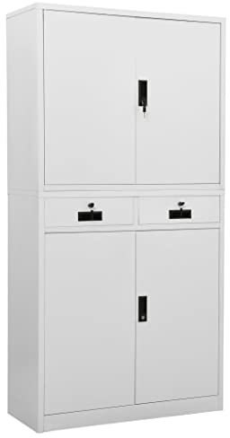 Büroschrank,Freistehender Büroschrank Aktenschrank Metallschrank Lagerschrank Materialschrank,für Unternehmen,Büro,Schule,Hellgrau 90x40x180 cm Stahl