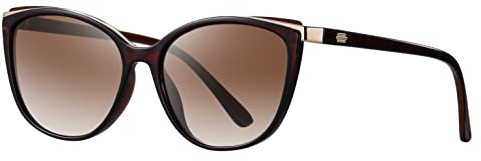 Colrea Trendy Cat Eye Sunglasses for Women Fashion Cateye UV400 Protection Glasses CL22017 (Brown Lens/Brown Frame)