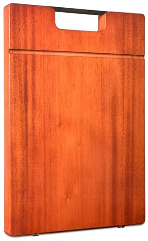 LUBAN Mahogany Wood Cutting Board, Solid Wooden Cutting Boards for Kitchen, Thickened & Large Cutting Board with Handle, Premium Chopping Board for Kitchen Made of Sustainable Wood (14x9.5x1.1 INCH…)