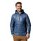 Columbia Men's Powder Pass Hybrid Hooded Jacket, Hooded Puffer Jacket, Dark Mountain/Collegiate Navy, XXL