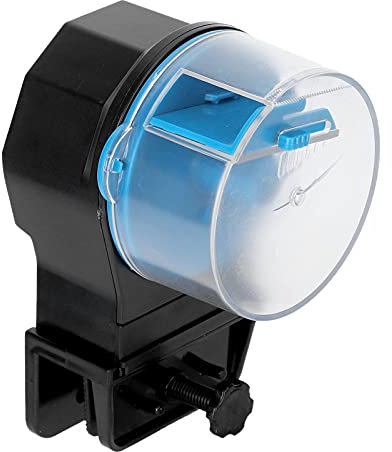 Automatischer Fischfutterautomat, Zeitgesteuerte Fütterung, Flexible Installation, 12/24-Stunden-Futterzyklus, aus Hochwertigem Kunststoff, Geeignet für Aquarien (Blue)