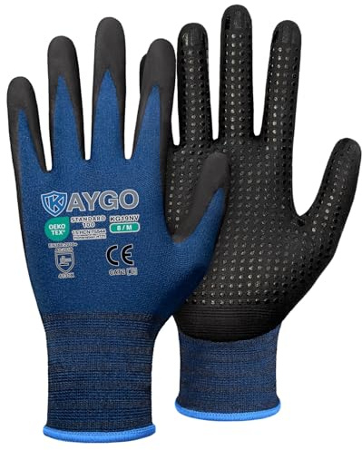KAYGO MicroFoam Nitrile Coated Work Gloves, Non-Slip Micro-Dots, KG19N