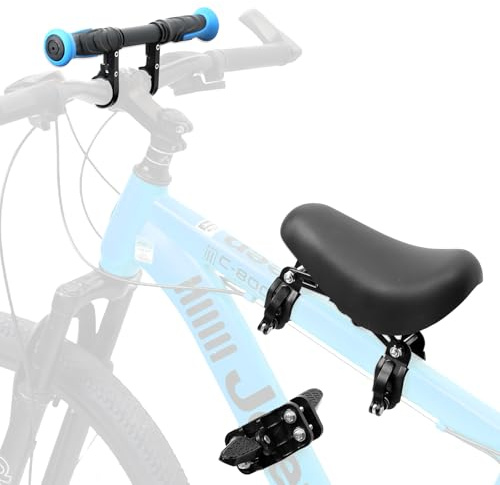 SHIAOBYC Kids Bike Seat Child Bike Seat Bicycle Seats for Children 2-5 Years Front Mount Kid Bicycle Seat Kids Bicycle Seats with Foot Pedals Front Mount with Handlebar Attachment Detachable