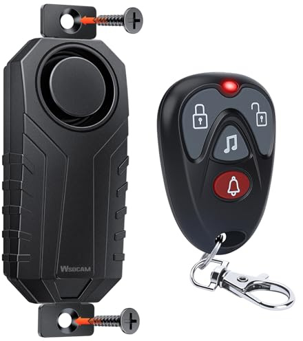 WSDCAM Screw-Mounted Trailer Anti-Theft Alarm - 113dB Loud Vibration Security Car Alarm with 7-Level Sensitivity, IP65 Waterproof, 130ft Remote Control for Truck Tool Box, Rooftop Cargo & Outdoor Gear