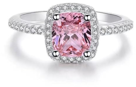 Adjustable Silver Rings For Women Simulated Diamond Heart Ring Promise Engagement Rings For Women Minimalist Jewelry
