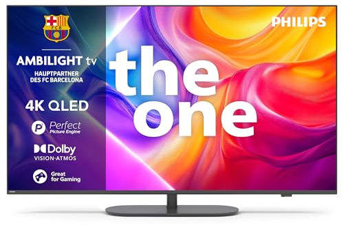 Philips Ambilight 'The One' 50PUS9000 4K QLED Smart TV - 50 Zoll Display mit P5 Perfect Picture Engine Ultra HD, Titan OS, Dolby Vision und Dolby Atmos Sound