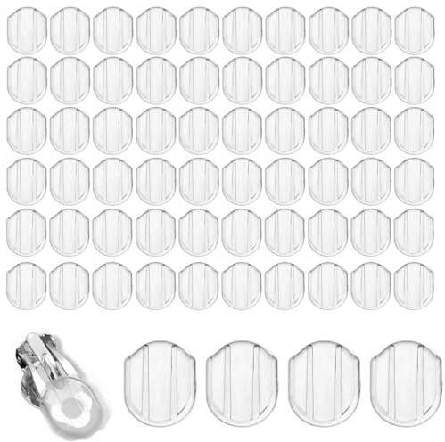 JYNXOR 150pcs Ohrringpolster, Ohrclip PadsWeiche, Polster Transparent, Ohrringverschlüsse, Transparent Ohrring Kissen, Schoner für Ohrläppchen, Zum Anbringen von OhrclipsZur, für Clip-On Hängeohrringe