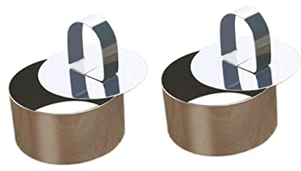 Gatuida 2 piezas Anillos de Mousse de Acero Inoxidable con Empujador Molde Redondo para Postres Tartas y Pasteles de Herramienta de Cocina para Hornear y Presentación
