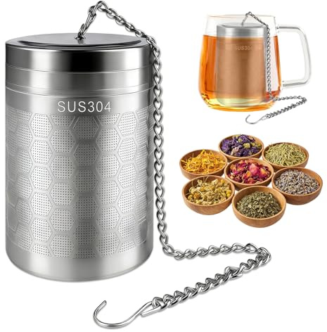 Infusor de Té con Cadena Alargada y Gancho en S, 7x5 cm